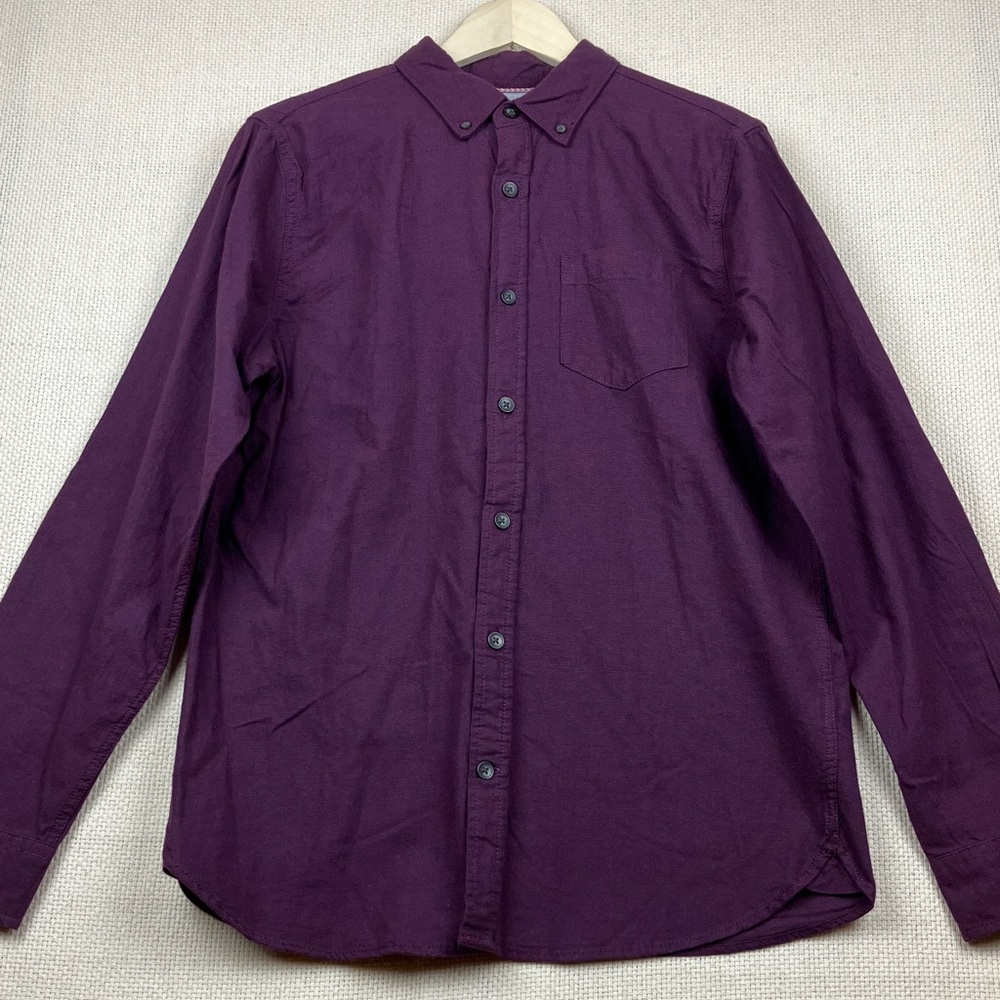 Fat Face Tadlow Shirt Soft 100% Cotton Burgundy Long Sleeve NWT